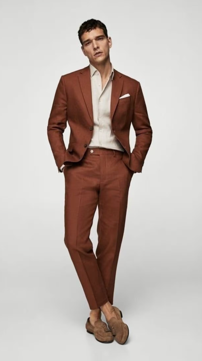 Costume Mariage Homme Terracotta