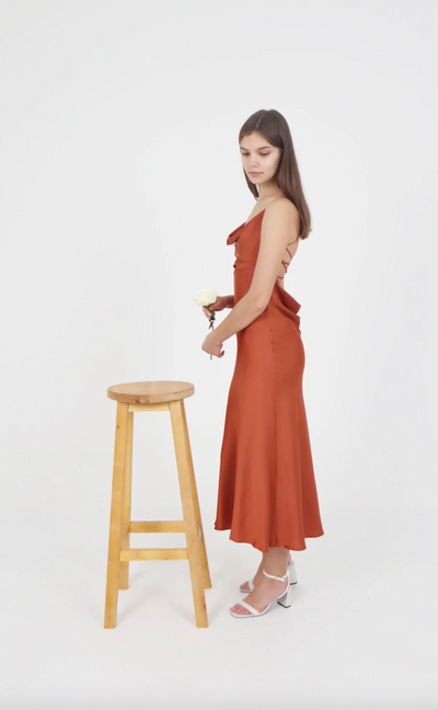 Robe Cocktail Mariage Terracotta