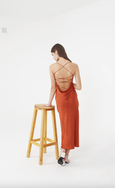 Robe Cocktail Mariage Terracotta