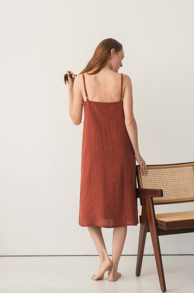 Robe Courte Ample Terracotta